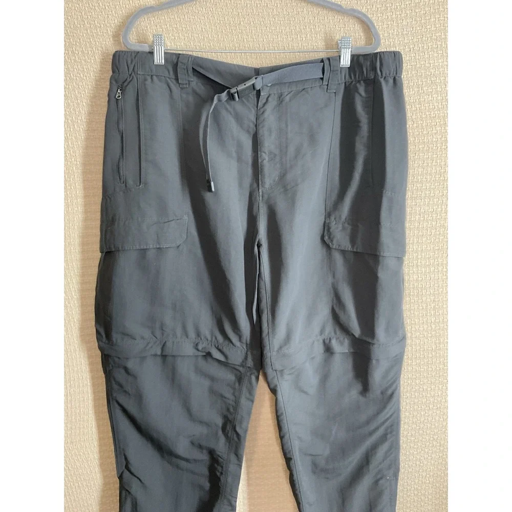 The North Face Convertible Pants Shorts Mens 2XL Gray Cargo Nylon‎ Hiking Trail